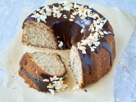 Banana-Coconut Bundt Cake with Espresso Ganache Glaze