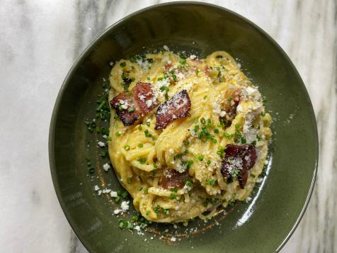 Creamy Corn Pasta with Bacon