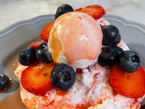 Crispy Meringue Cups with Berries and Sorbet
