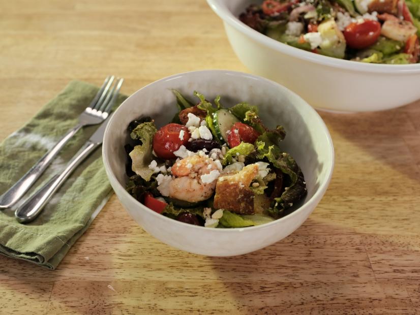 Megan Hysaw makes Sheet Pan Greek Salad, as seen on Breakfast to Dessert on a Sheet Pan, on Food Network Kitchen.