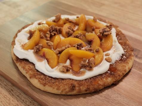 Peaches and Cream Sheet Pan Dessert Pizza