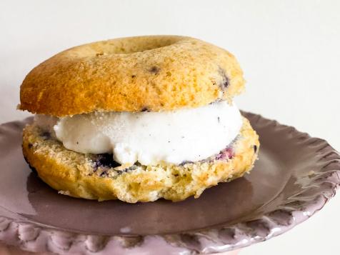 Blueberry Cake Doughnut Ice Cream Sandwiches