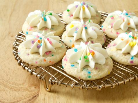 Frosted Rainbow Sprinkle Cookies