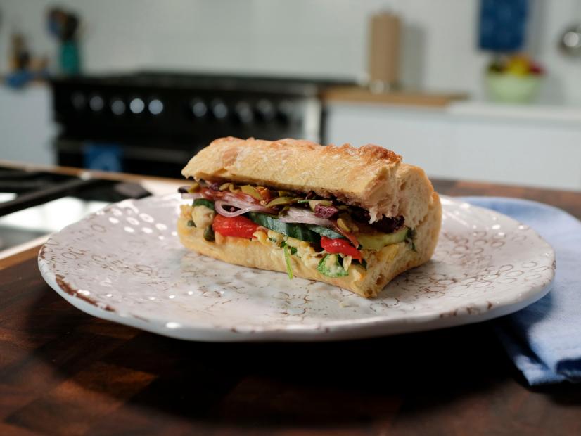 Megan Hysaw makes Chickpea Pan Bagnat with a Vegan Aioli, as seen on Vegan 101 with Megan Hysaw on Food Network Kitchen.
