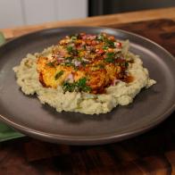 Megan Hysaw makes Chimichurri Cauliflower Steaks with Mashed Sweet Potatoes, as seen on Vegan 101 with Megan Hysaw on Food Network Kitchen.