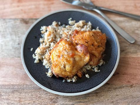 Hot Honey, Garlic and Pineapple Chicken Thighs