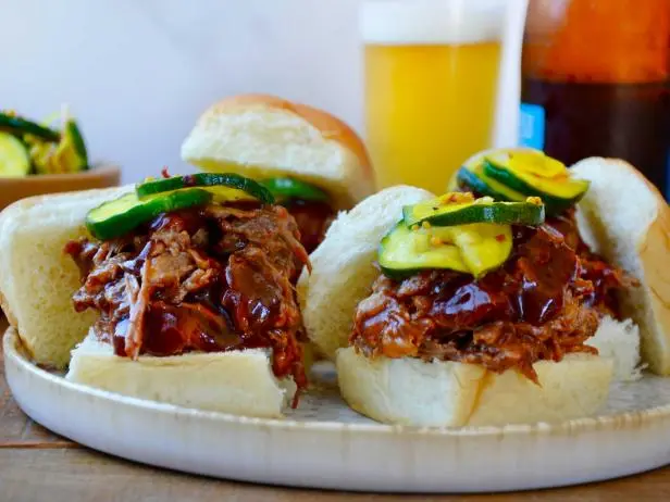 Instant Pot Barbecue Pulled Pork with Zucchini Pickles