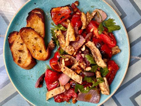 Grilled Chicken Thighs with Smoky Romesco Salad