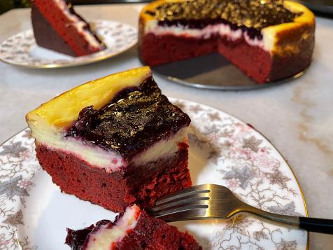 Red, White and Blueberry Layered Cheesecake