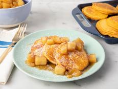 As a kid, every now and then my mom would make pancakes for dinner--we called it backwards day, and I loved the idea of it. I prefer pancakes that are moist and light and delicious. The trick is to use ricotta cheese and egg whites to lighten the batter--then you'll get nice fluffy pancakes every time. Serve these with a batch of apple compote with some golden raisin action and you&rsquo;ll be a winner every time.