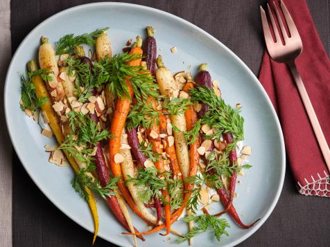 Spice-Roasted Rainbow Carrot Salad with Herbed Yogurt Dressing