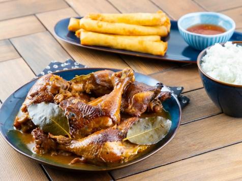 Chicken Adobo with Lumpia