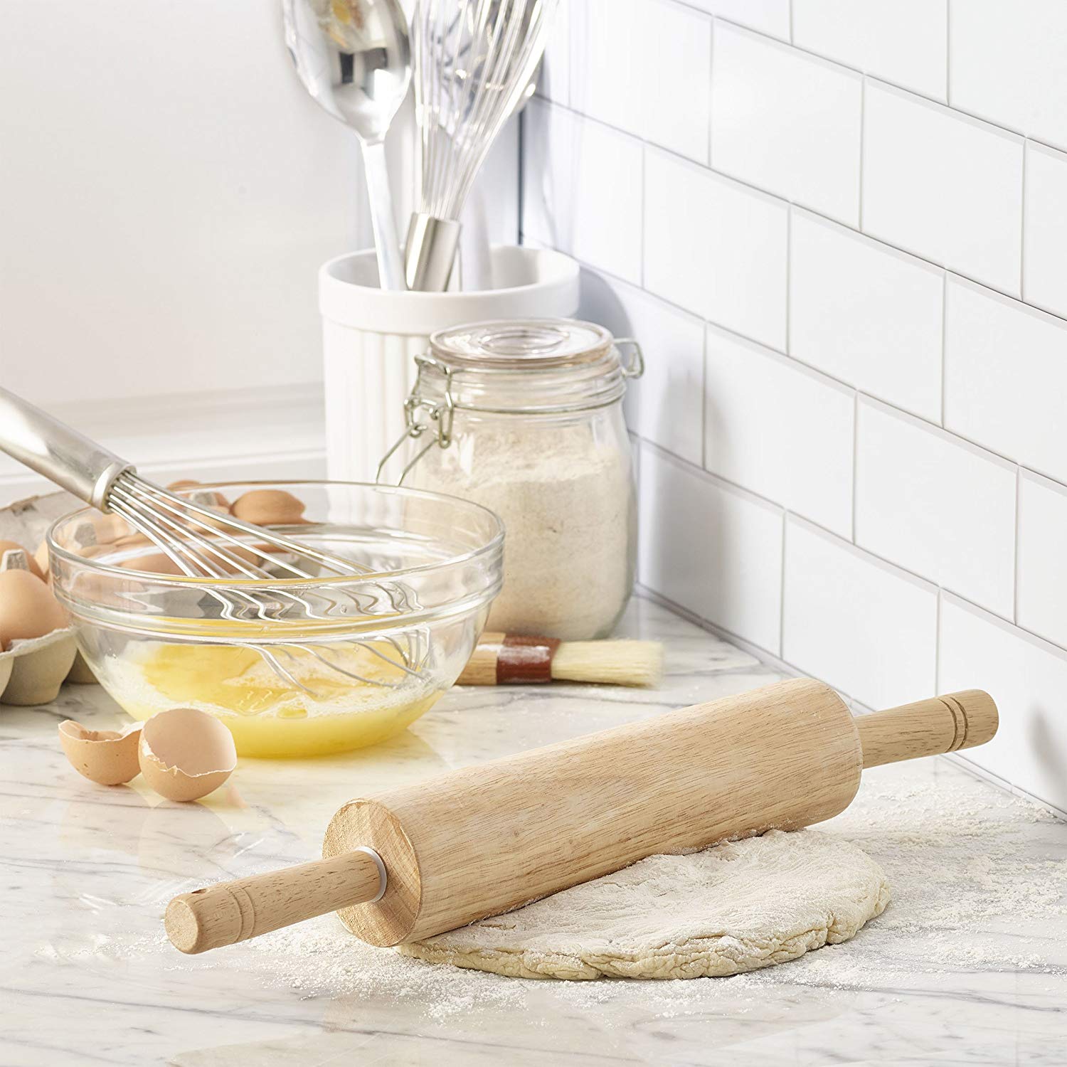 6.3 Inches Small Rolling Pin Handle Rolling Pin Dough Roller Essential Kitchen Utensil Tool for Fondant Pie 3 Pieces Wooden Mini Rolling Pins Pastry Pasta Bread Pizza Cookies 