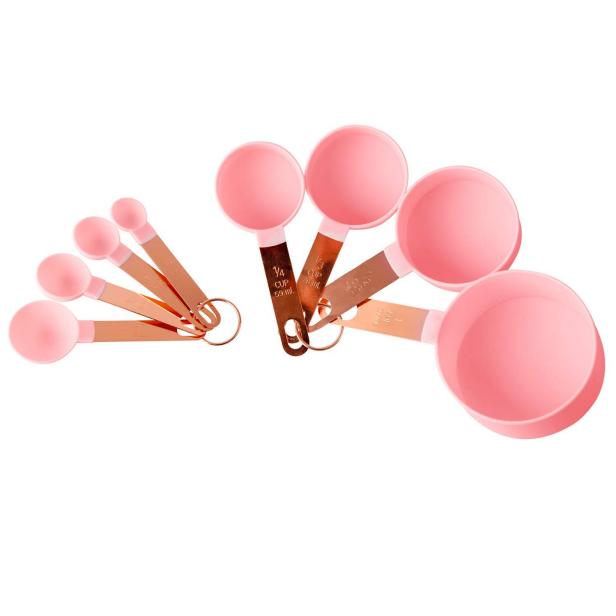 Pink and Gold Measuring Cups and Spoons Set