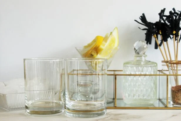 Bar and cocktail essentials with copy space.