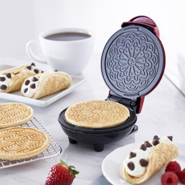 Pizzelle Maker - Polished Electric Baker Press Makes Two 5-Inch Cookies at  Once- Recipe Guide Included- Party Treat Making Made Easy - Unique