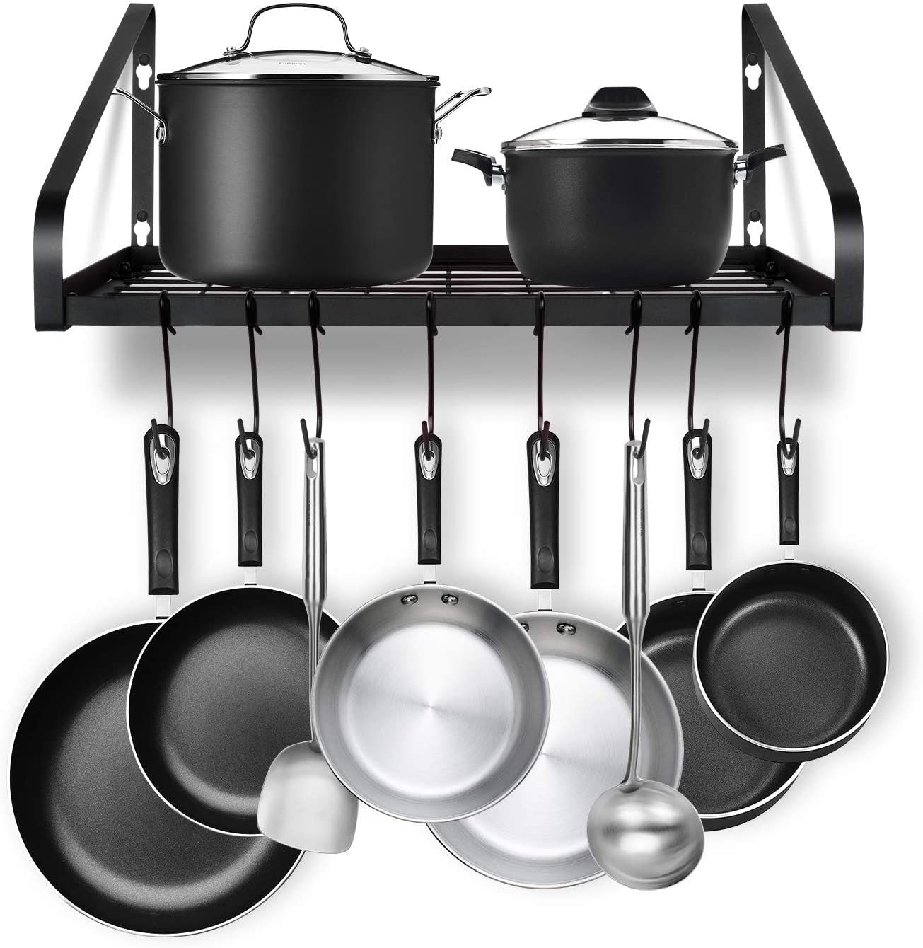 Black Height & Position Adjustable Kitchen Pot and Pan Holder with 3 DIY Methods & 8+ Pot Holders Magicfly Pot and Pan Organizer Pot Rack Organizer with a Cleaner