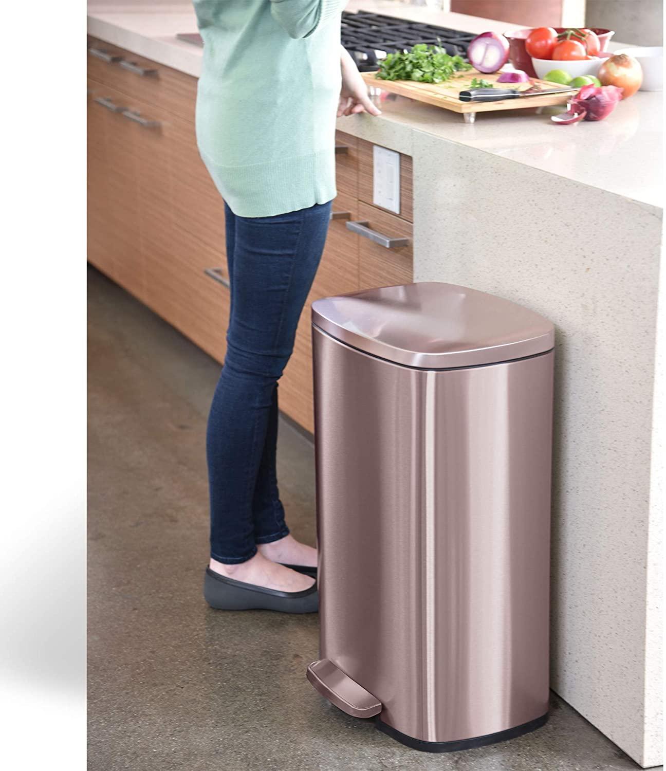 Details about   3 in 1 Automatic Trash Can Garbage Can Trash Bin with Lid for Kitchen Living Roo 