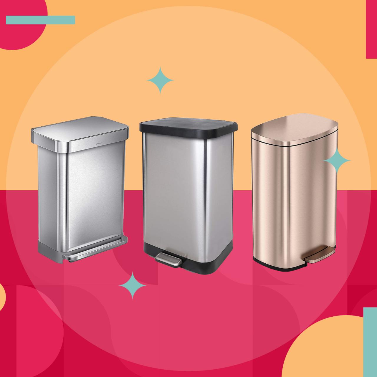 Glad Stainless Steel Step Trash Can with Clorox Odor Protection