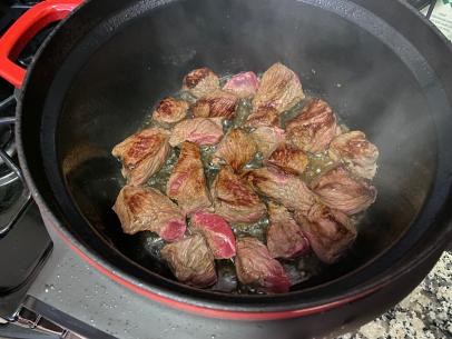Frying Meat In My Dutch Pot 