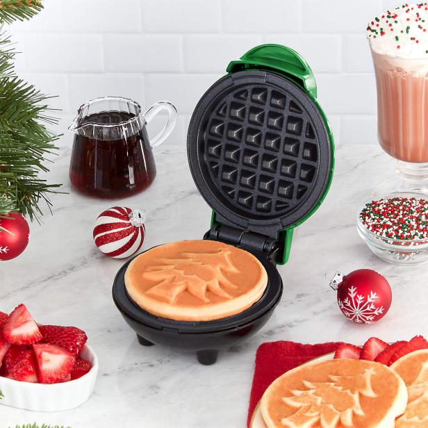 Dash Cream Mini Waffle Maker with Ceramic Nonstick Plates | Crate & Barrel