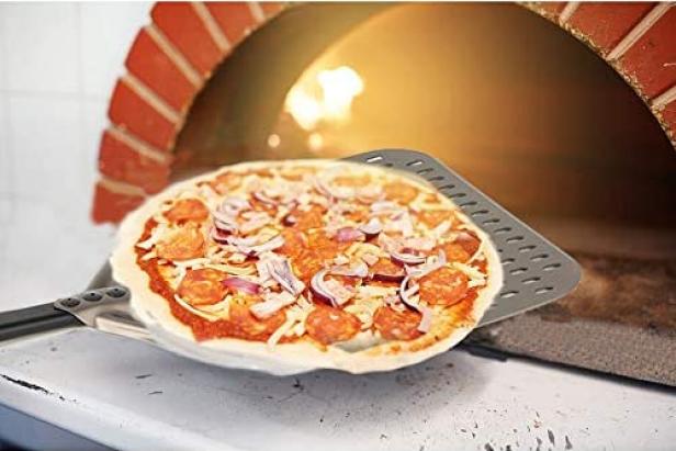 Chicago Brick Oven Aluminum Pizza Peel 12 x 14 with Foldable Wooden