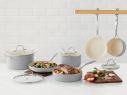 Food Network Textured Titanium 10 Piece Cookware Set Performance Series READ