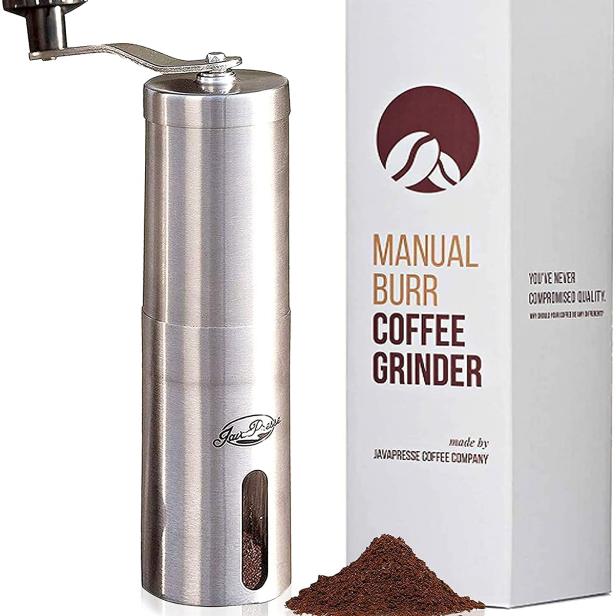 Stainless Steel Manual Coffee Grinder & Frother