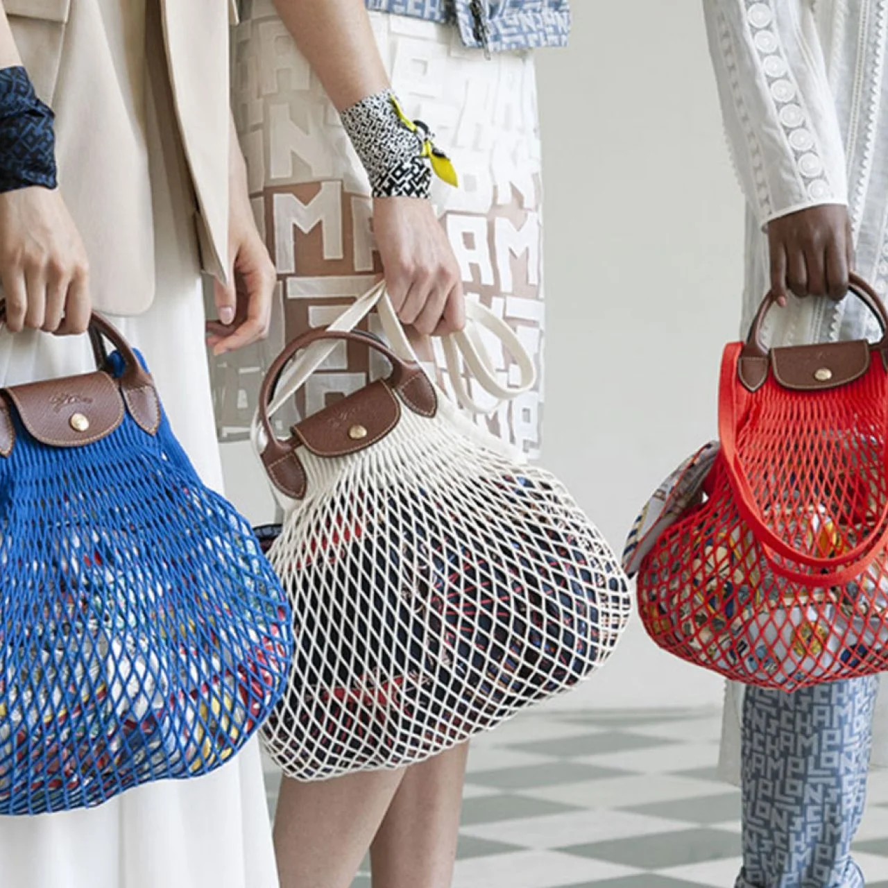 【関税&送料込】Longchamp Borsa Le Pliage Filet Mini Longchamp Mini Le Pliage Filet Net Bag | Black | FARFETCH