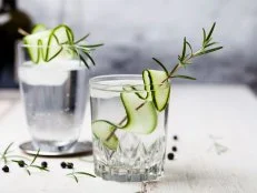 Gin Tonic with rosemary and cucumber