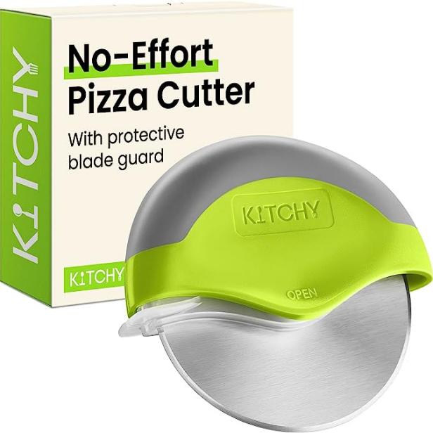 Zulay Kitchen Pizza Cutter Wheel Curved Handle - Black