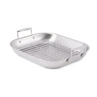 All-Clad D3 Stainless-Steel Flared Roasting Pan with Rack
