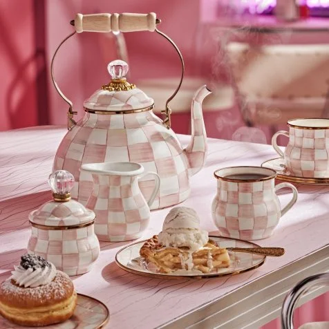 McKenzie-Childs ローズ柄　コンポート MacKenzie-Childs Launches 2024 Rosy Check Collection | Food Network