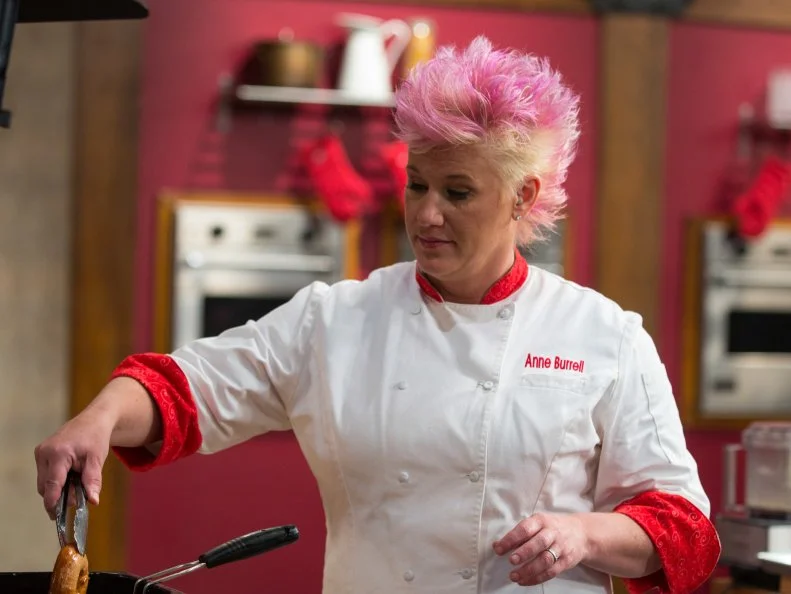 Chef Anne Burrell demonstrates the Donut challenge as seen on Food Network's Worst Cooks in America, Season 5.