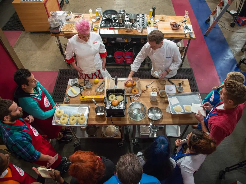 Chefs Anne Burrell and Bobby Flay as seen on Food Network's Worst Cooks in America, Season 5.
