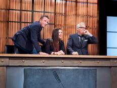 Judges: Marc Murphy, Alex Guarnaschelli and Geoffrey Zakarian react to the countdown, as seen on Food Networkâ  s Chopped, Season 19.