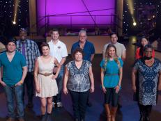 America's top home cooks take center stage in this high-stakes competition hosted by Ted Allen as these talented cooks battle for the grand prize of $50,000 and the title of America's Best Cook, as seen on Food Network's All-Star Academy, Season 1. The participant cooks pose during the introduction of the first challenge, from left to right, August Dannehl, Joseph Harris, Vanesssa Craig, Bill Joerger, Sharon Damante, Thomas Mann, Angela George, Mike Castaneda, Mimi Turbitt Chang, and Sherri Williams.