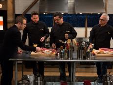 Chopped host Ted Allen and chefs: Scott Conant, Aaron Sanchez and Geoffrey Zakarian discuss ingredients, as seen on Food Network's Chopped After Hours, Season 24.