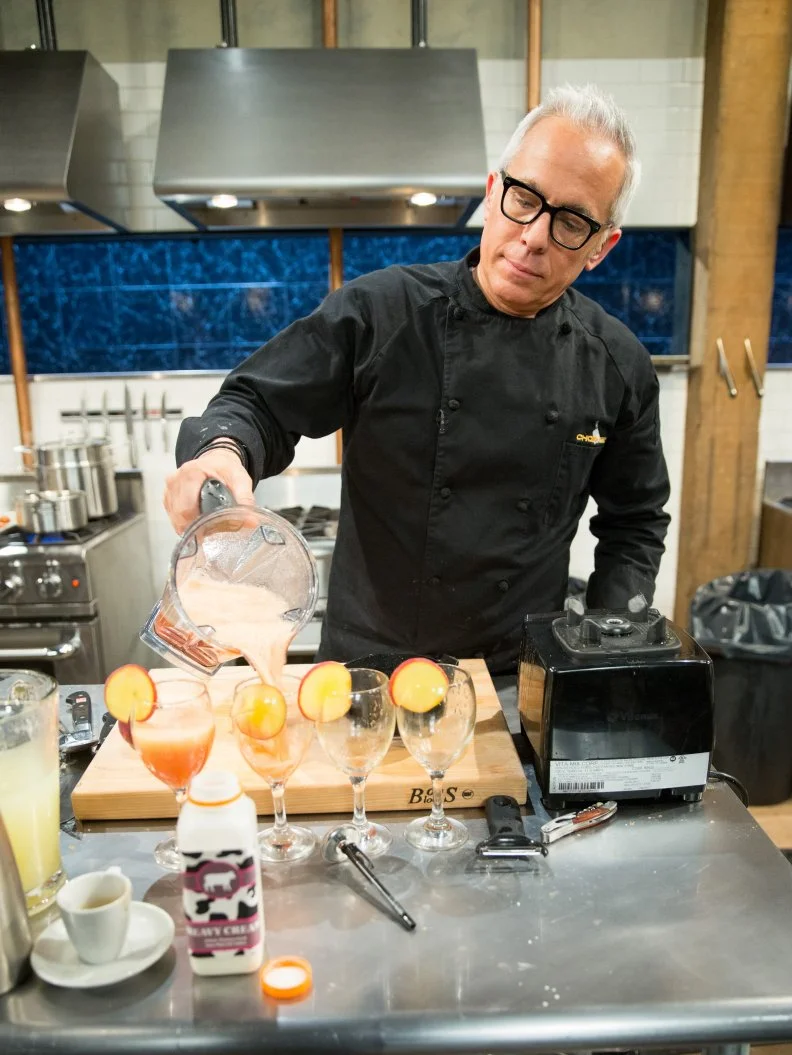 Geoffrey Zakarian cooks with lemonade, ball park peanuts, marshmallow-cereal treats and peaches, during a veteran theme webisode, as seen on Food Network’s Chopped After Hours, Season 26.