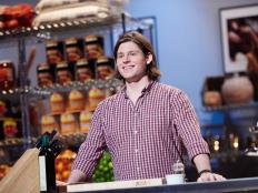 Finalist Alex McCoy performs the Mentor Challenge, Introductory Videos, as seen on Food Network Star, Season 11.