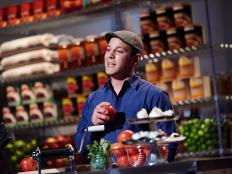 Finalist Dom Tesoriero performs the Mentor Challenge, Introductory Videos, as seen on Food Network Star, Season 11.
