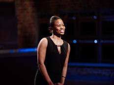 Finalist Rue Rusike introducing herself to the Selection Committee, as seen on Food Network Star, Season 11.