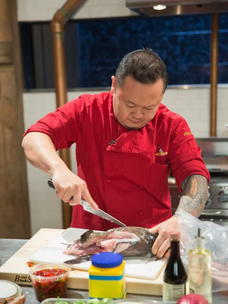 Guest Chef, Jet Tila competes during the All Star Tournament Finale, as seen on Food Networkâ  s Chopped, Season 24.