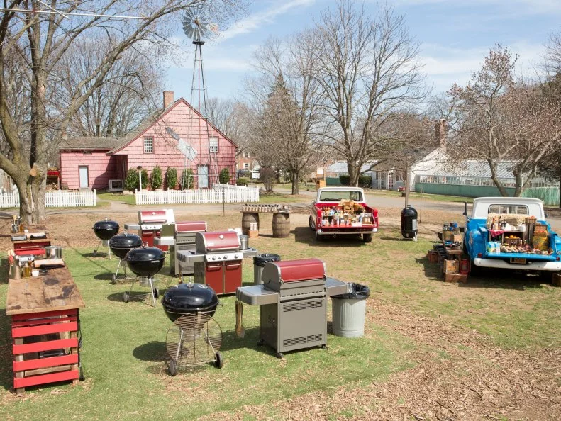 The Chopped outdoor kitchen and pantry, as seen on Food Network's Chopped, Grill Masters Special.