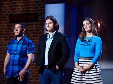Finalists Dom Tesoriero, Alex McCoy and Emilia Cirker in elimination for the Star Challenge, Improv, as seen on Food Network Star, Season 11.