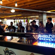 Detail of Angel City Brewery, as seen on Food Network's Burgers, Brew & 'Que, Season 3.