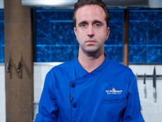 Chef Bradley Stellings poses on set, as seen on Food Network's Chopped, Season 31.