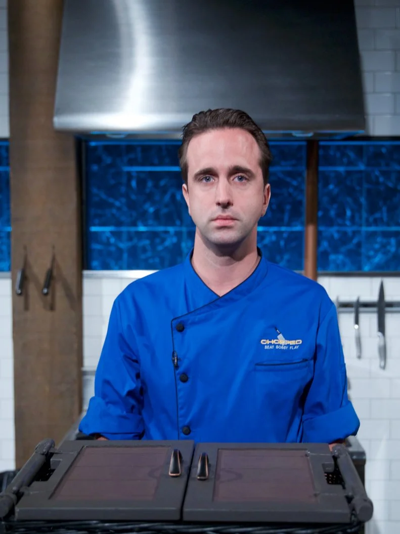 Chef Bradley Stellings poses on set, as seen on Food Network's Chopped, Season 31.
