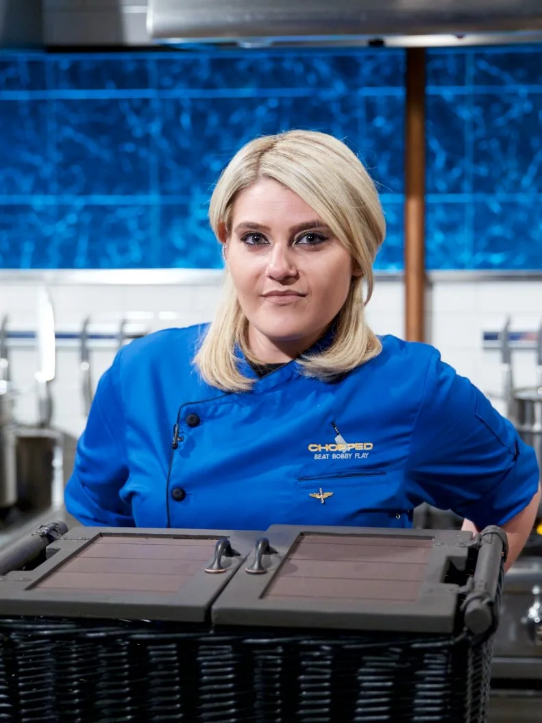 Chef Heather Borden poses on set, as seen on Food Network's Chopped, Season 31.