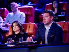 Guest Judges Valerie Bertinelli and Tyler Florence during evaluations, as seen on Food Network Star, Season 12.